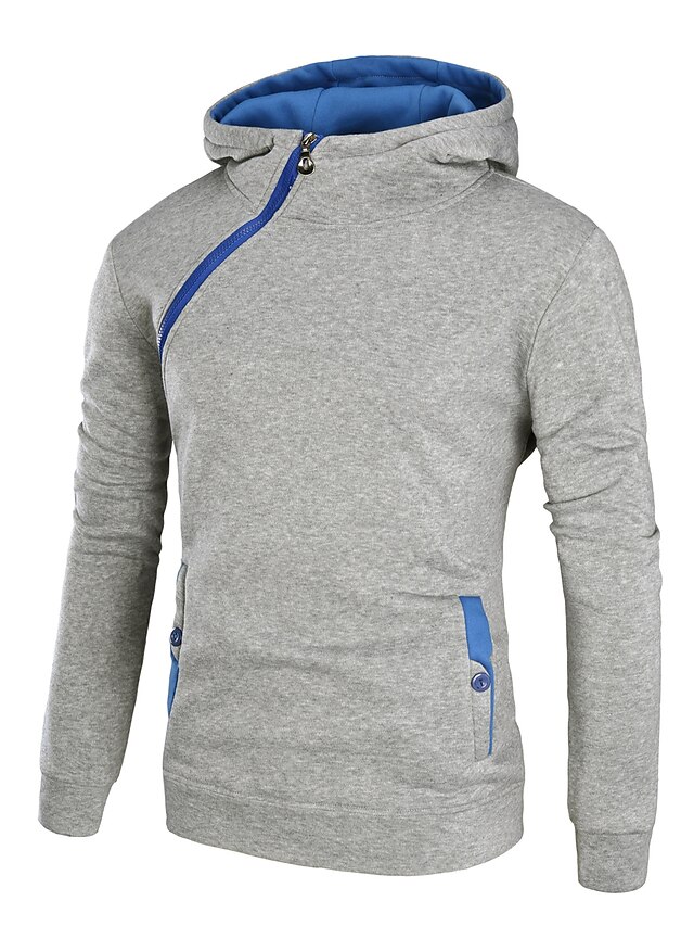 Mens Clothing Mens Hoodies & Sweatshirts | Mens Pullover Hoodie Sweatshirt Solid Color Zipper Hooded Casual Daily Holiday Sports