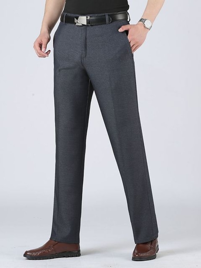 Men's Chic & Modern Casual Dress Pants Pocket Full Length Pants ...