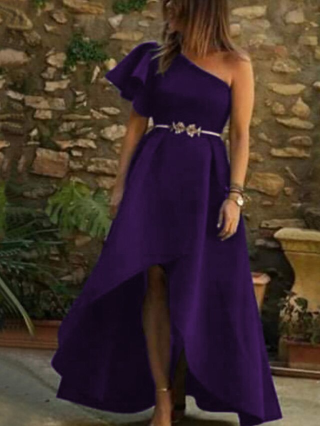 Womens Clothing Womens Dresses | Womens Party Dress Maxi long Dress Green Blue Black Purple Wine Dusty Blue Red Short Sleeve Sol