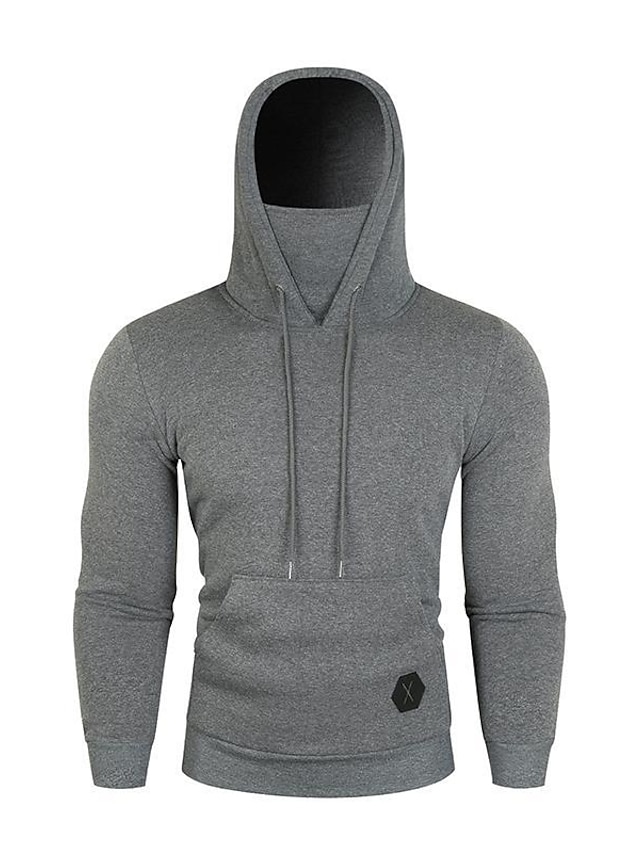 Mens Clothing Mens Hoodies & Sweatshirts | Mens Pullover Hoodie Sweatshirt Solid Color Lace up Front Pocket Casual Daily Holiday