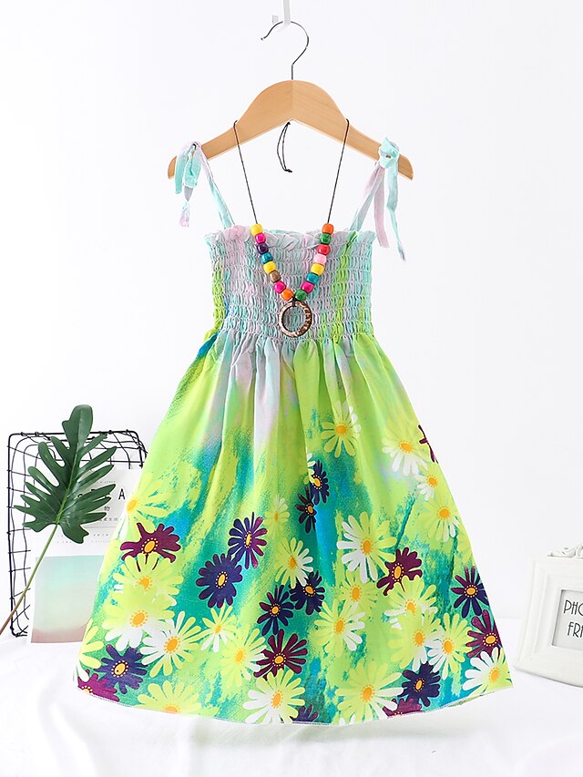 Kids Little Girls' Dress Graphic Patterned A Line Dress Daily Holiday Vacation