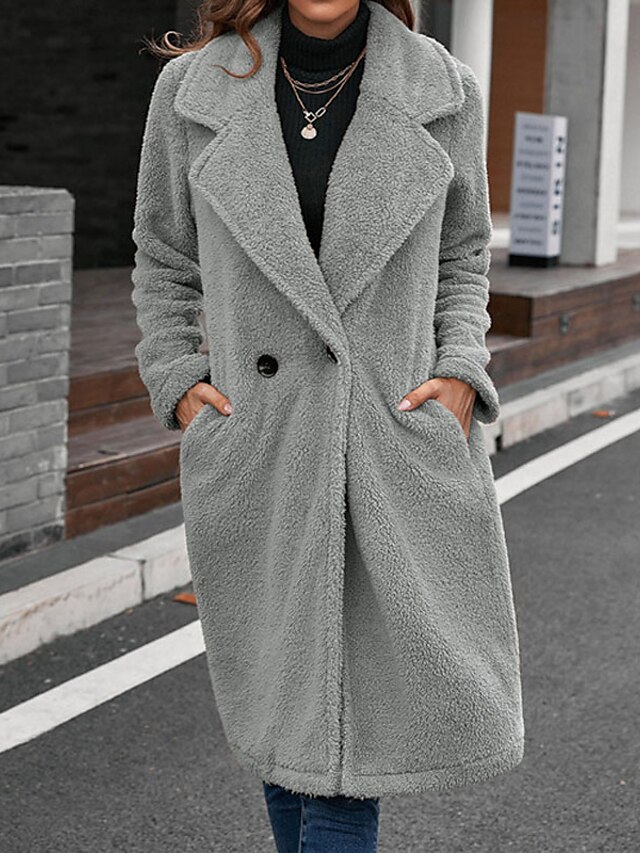 Womens Clothing Womens Outerwear | Womens Teddy Coat Sherpa jacket Fleece Jacket Street Daily Going out Fall Winter Long Coat Re