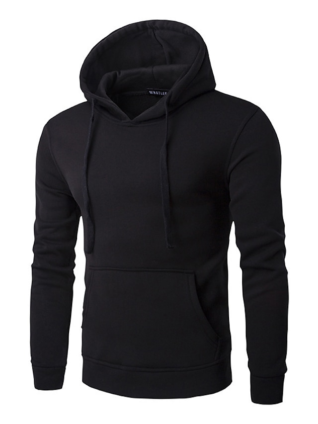 Mens Clothing Mens Hoodies & Sweatshirts | Mens Pullover Hoodie Sweatshirt Solid Color Pocket Hooded Casual Daily Holiday Sports