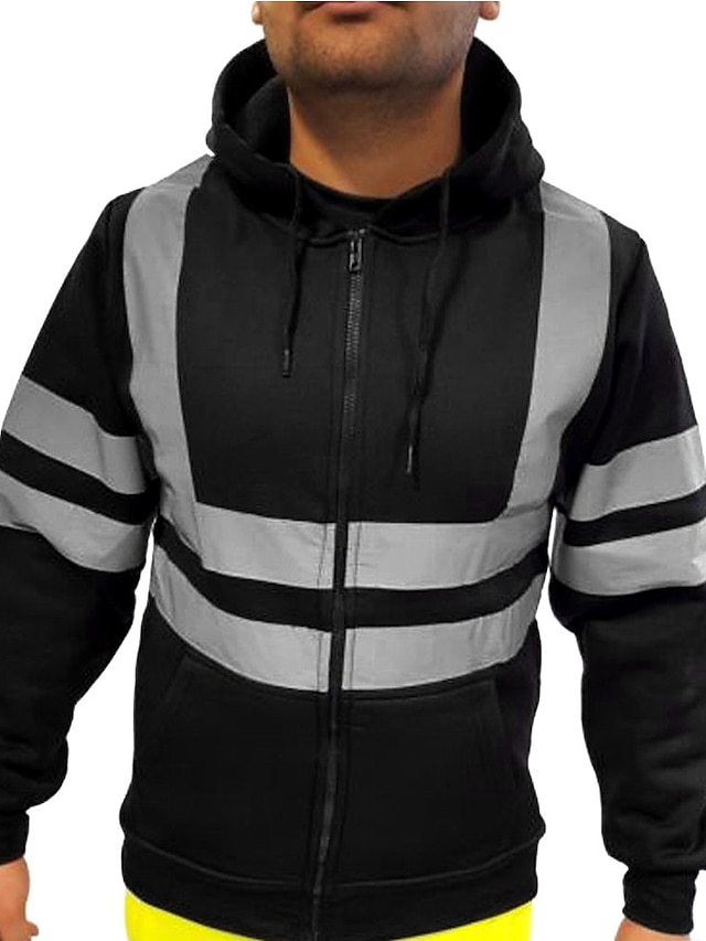 Mens Clothing Mens Hoodies & Sweatshirts | Mens Hoodie Zip Up Hoodie Sweatshirt Color Block Patchwork Hooded Sports & Outdoor Ca