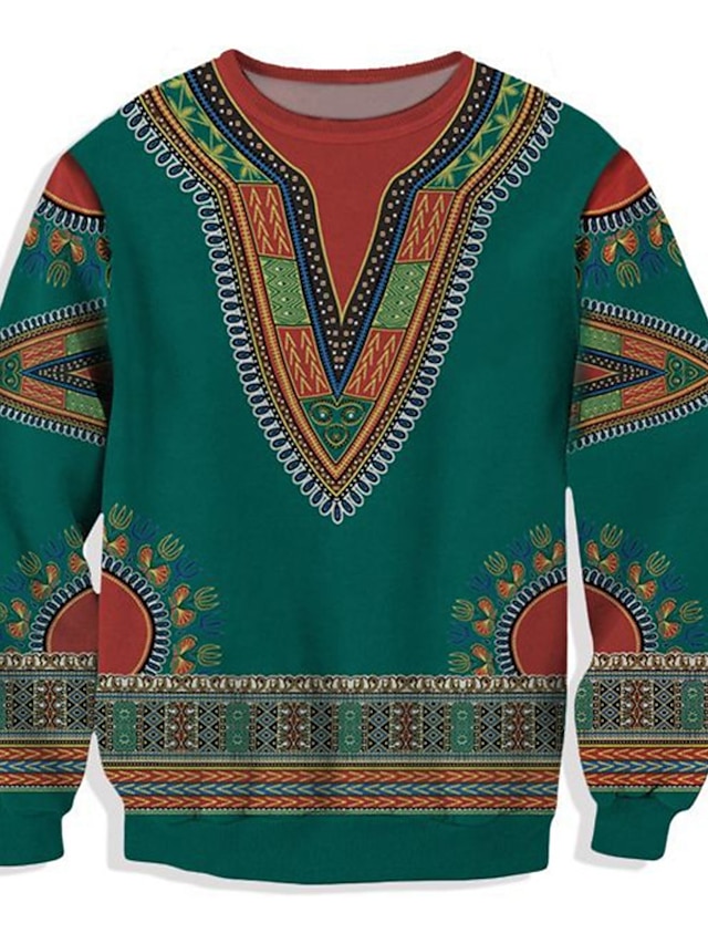 Mens Clothing Mens Hoodies & Sweatshirts | Mens Sweatshirt Bohemian Style Tribal Print Casual Daily Holiday Sportswear Casual Ho