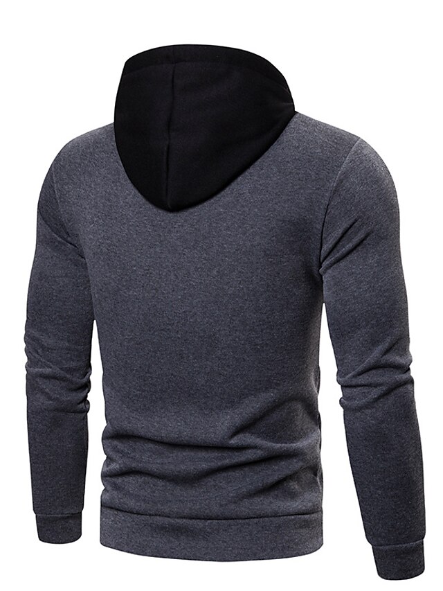 Mens Clothing Mens Hoodies & Sweatshirts | Mens Pullover Hoodie Sweatshirt Color Block Lace up Hooded Casual Daily Holiday Sport