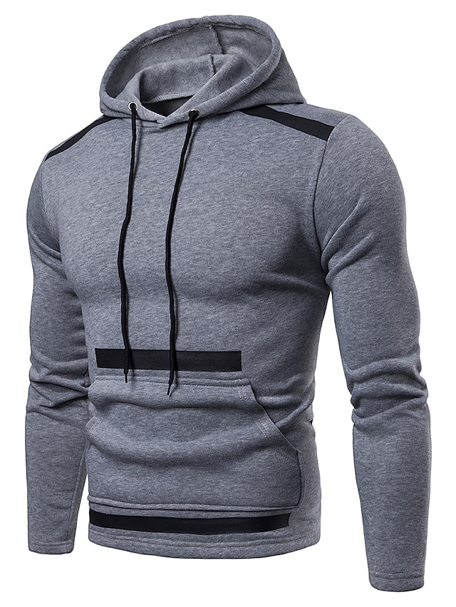 Mens Clothing Mens Hoodies & Sweatshirts | Mens Pullover Hoodie Sweatshirt Solid Color Hooded Casual Daily Holiday Sportswear Ca