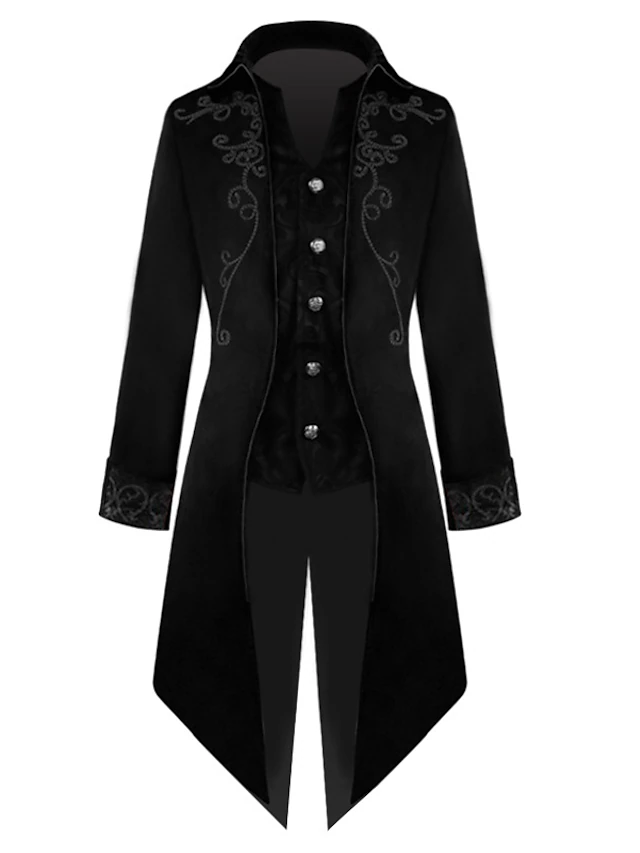 Men's Vampire Gothic Long Suit Jacket Showman Tuxedo Tailcoat Halloween ...