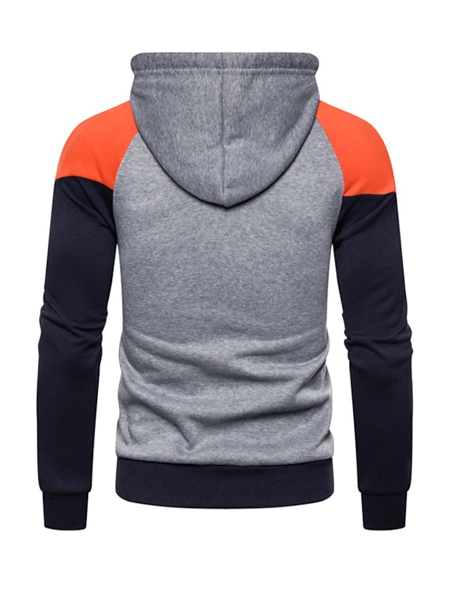 Mens Clothing Mens Hoodies & Sweatshirts | Mens Pullover Hoodie Sweatshirt Color Block Patchwork Hooded Casual Daily Holiday Spo