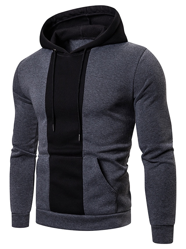 Mens Clothing Mens Hoodies & Sweatshirts | Mens Pullover Hoodie Sweatshirt Color Block Lace up Hooded Casual Daily Holiday Sport