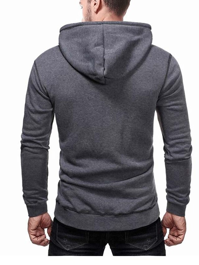 Mens Clothing Mens Hoodies & Sweatshirts | Mens Pullover Hoodie Sweatshirt Solid Color Lace up Casual Daily Holiday Sportswear C