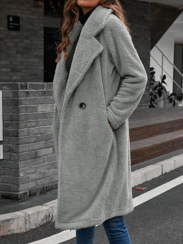 Womens Clothing Womens Outerwear | Womens Teddy Coat Sherpa jacket Fleece Jacket Street Daily Going out Fall Winter Long Coat Re