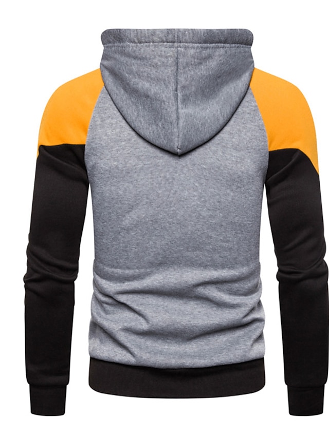 Mens Clothing Mens Hoodies & Sweatshirts | Mens Pullover Hoodie Sweatshirt Color Block Patchwork Hooded Casual Daily Holiday Spo