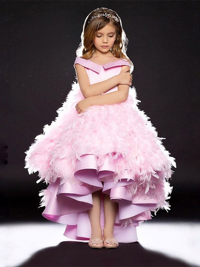 asymmetrical flower girl dress