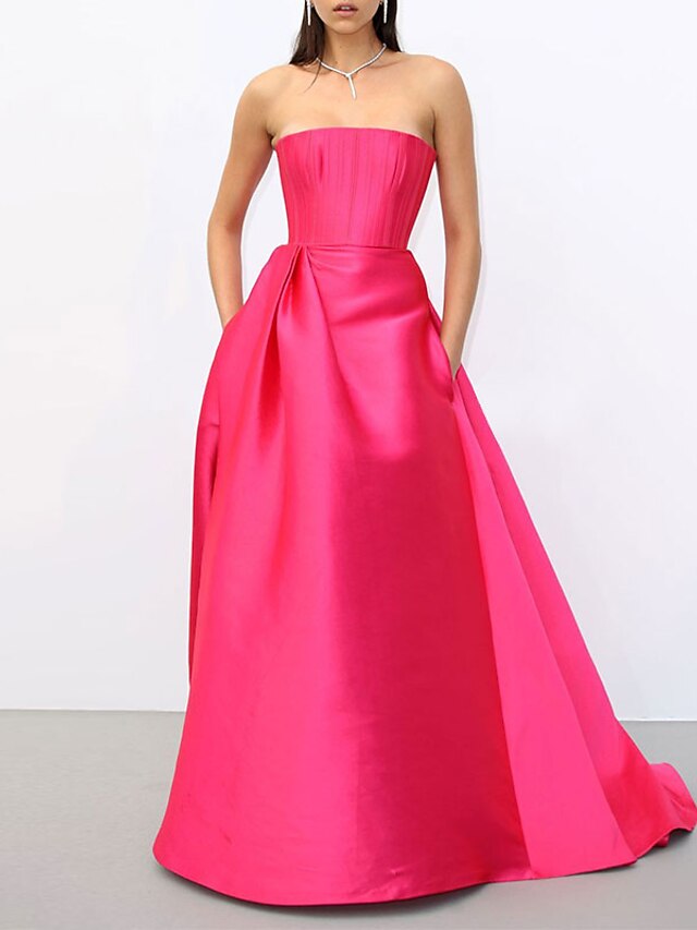 ALine Evening Gown Celebrity Style Dress Engagement Floor Length