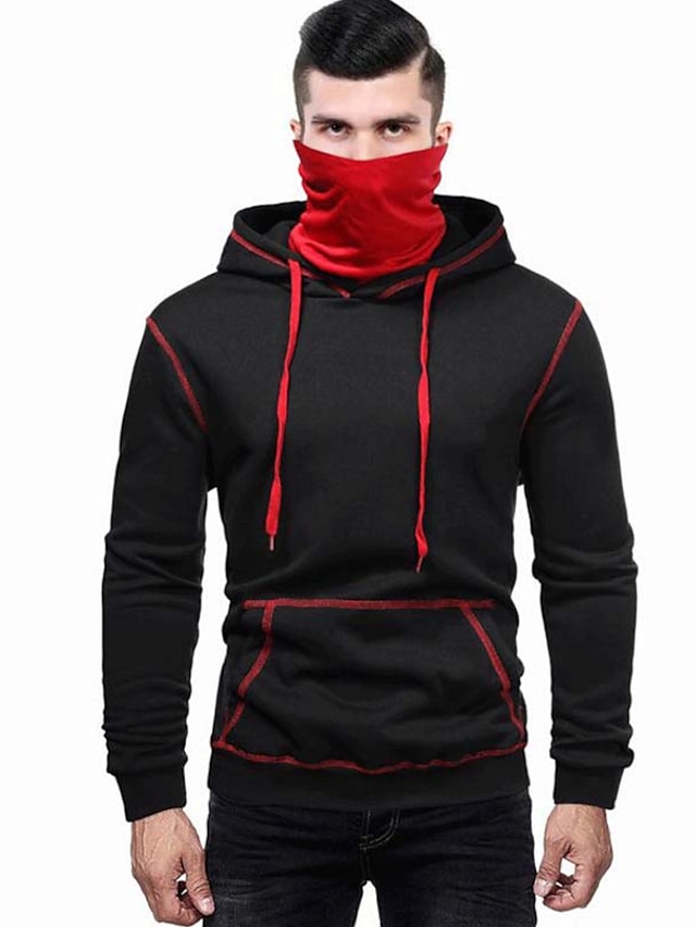 Mens Clothing Mens Hoodies & Sweatshirts | Mens Pullover Hoodie Sweatshirt Solid Color Lace up Casual Daily Holiday Sportswear C