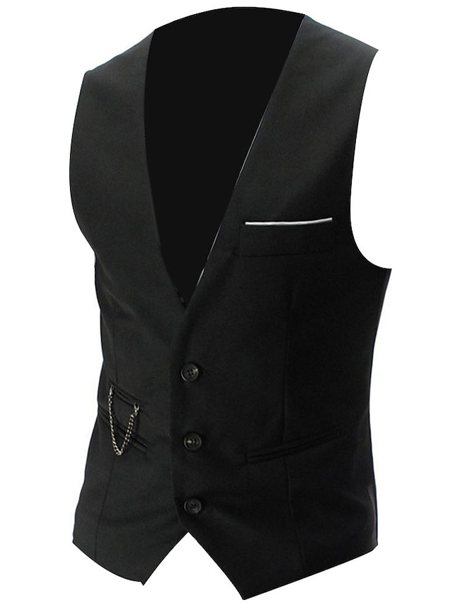 Men's Suit Vest Waistcoat Formal Wedding Fashion 1920s All Seasons ...