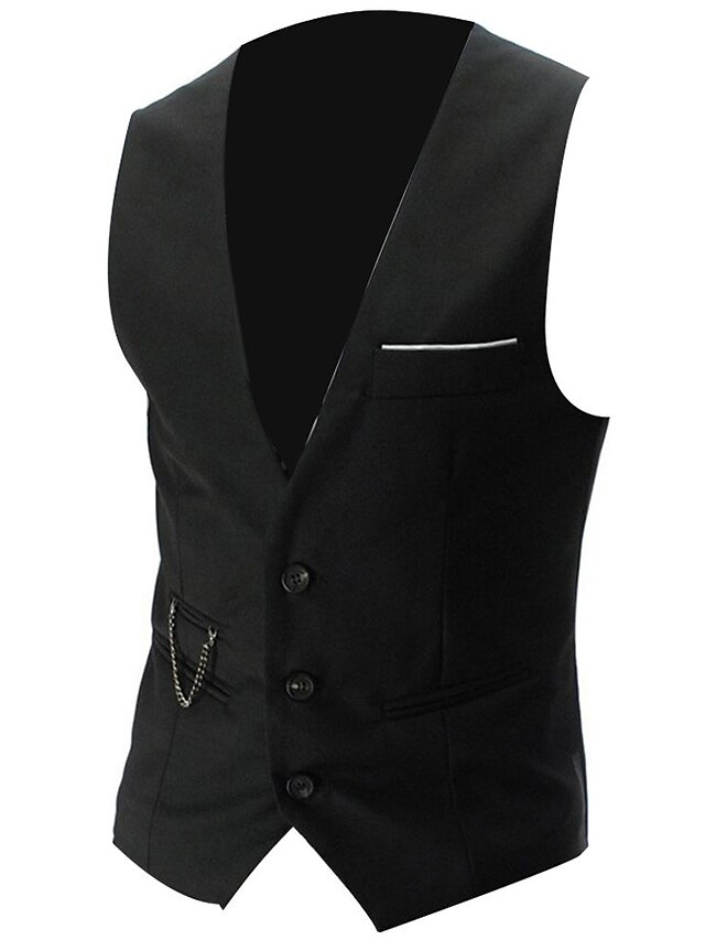 Men's Suit Vest Waistcoat Formal Wedding Work Business / Ceremony ...