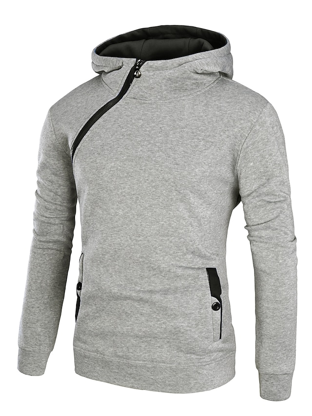 Mens Clothing Mens Hoodies & Sweatshirts | Mens Pullover Hoodie Sweatshirt Solid Color Zipper Hooded Casual Daily Holiday Sports