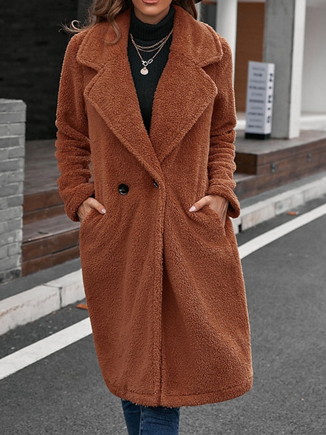 Womens Clothing Womens Outerwear | Womens Teddy Coat Sherpa jacket Fleece Jacket Street Daily Going out Fall Winter Long Coat Re