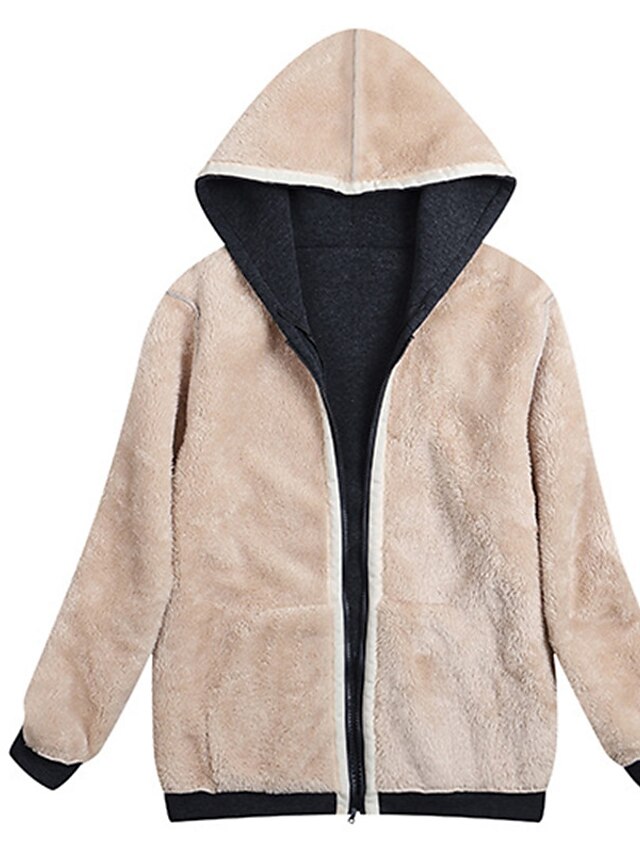 Womens Clothing Womens Outerwear | Womens Jacket Teddy Coat Sherpa jacket Fleece Jacket Street Daily Going out Fall Winter Regul