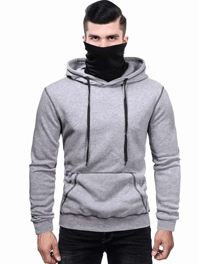 Mens Clothing Mens Hoodies & Sweatshirts | Mens Pullover Hoodie Sweatshirt Solid Color Lace up Casual Daily Holiday Sportswear C