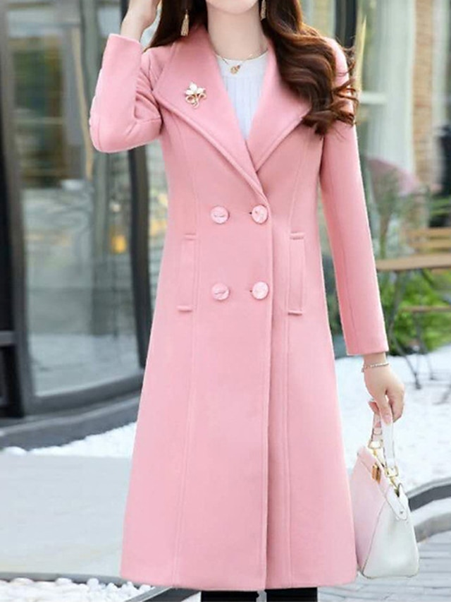 Womens Clothing Womens Outerwear | Womens Coat Street Daily Valentines Day Fall Winter Regular Coat Regular Fit Warm Breathable 