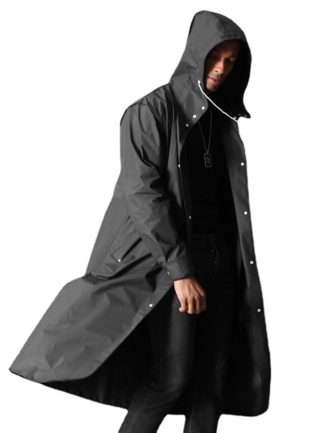 Men's Cloak / Capes Raincoat Outdoor Spring Fall Long Coat Loose Fit ...