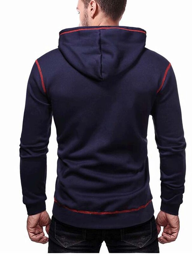 Mens Clothing Mens Hoodies & Sweatshirts | Mens Pullover Hoodie Sweatshirt Solid Color Lace up Casual Daily Holiday Sportswear C