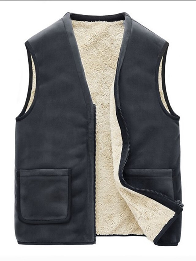 Men's Fleece Vest Vest Gilet Outdoor Street Daily Going out Streetwear ...