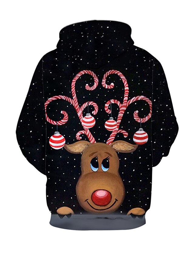 Baby & Kids Boys Clothing | Kids Boys Christmas Hoodie Long Sleeve Black 3D Print Elk Animal Christmas Gifts Daily Indoor Active