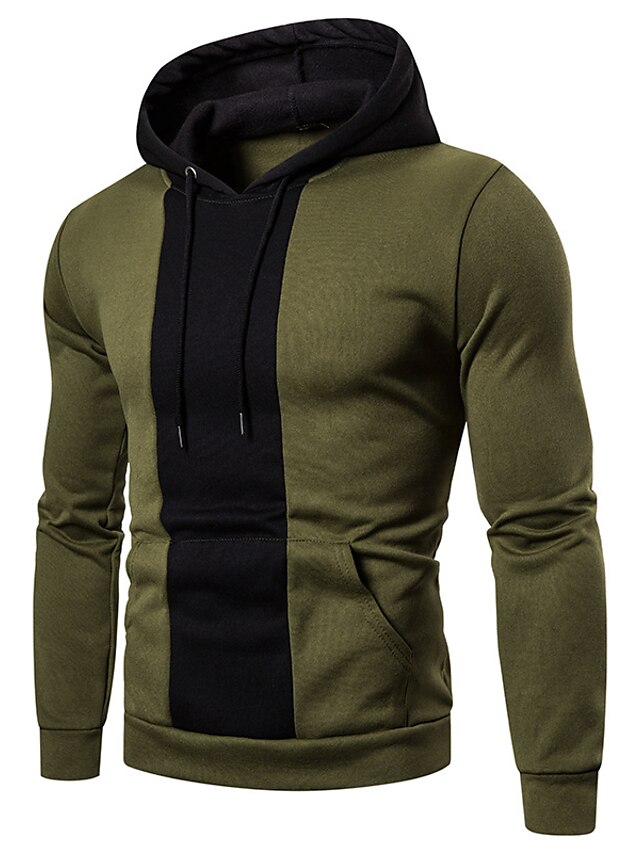 Mens Clothing Mens Hoodies & Sweatshirts | Mens Pullover Hoodie Sweatshirt Color Block Lace up Hooded Casual Daily Holiday Sport