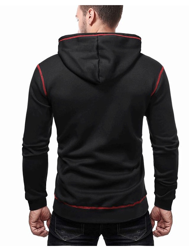 Mens Clothing Mens Hoodies & Sweatshirts | Mens Pullover Hoodie Sweatshirt Solid Color Lace up Casual Daily Holiday Sportswear C