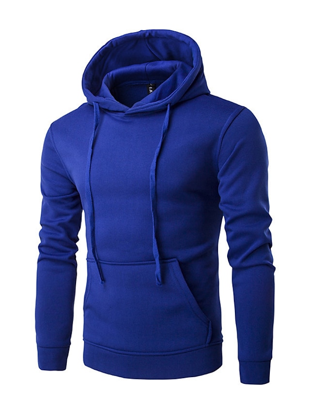 Mens Clothing Mens Hoodies & Sweatshirts | Mens Pullover Hoodie Sweatshirt Solid Color Pocket Hooded Casual Daily Holiday Sports