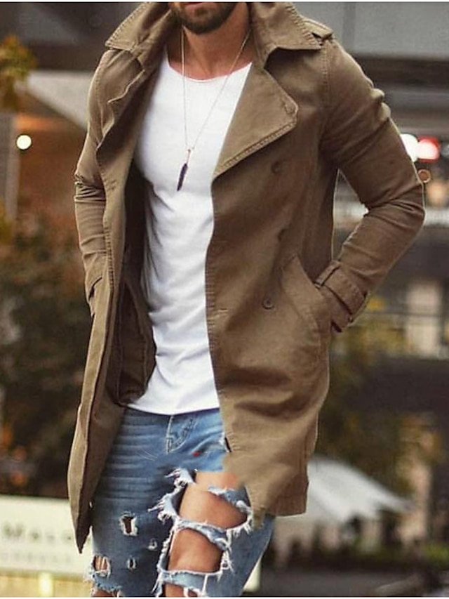 Mens Clothing Mens Outerwear | Mens Jacket Street Daily Going out Fall Winter Long Coat Regular Fit Thermal Warm Breathable Spor