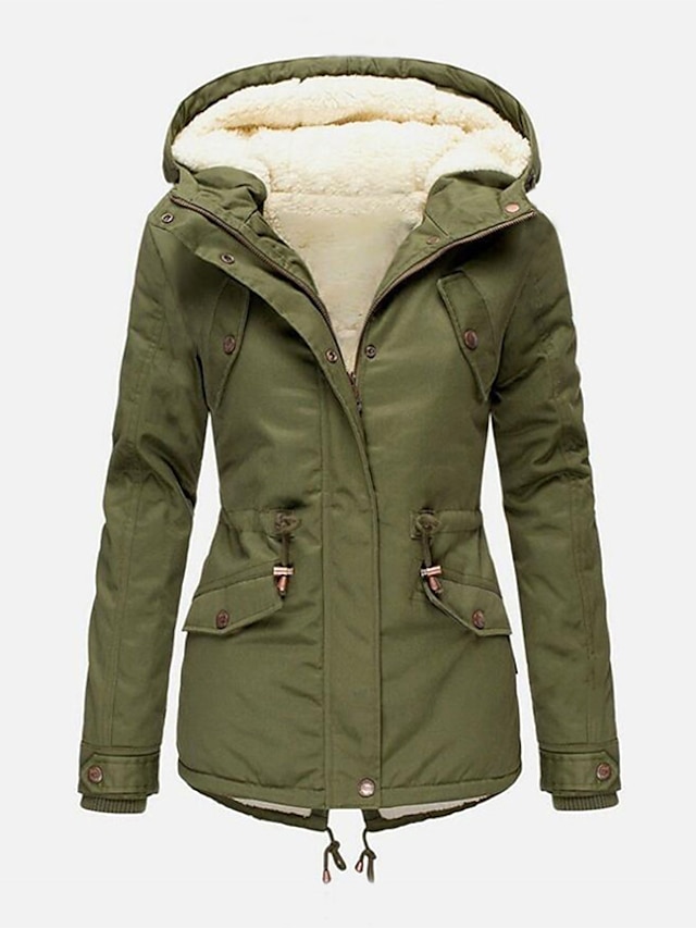 Women's Winter Coat Fleece Lined Parka Warm Hoodie Puffer Jacket Fall ...