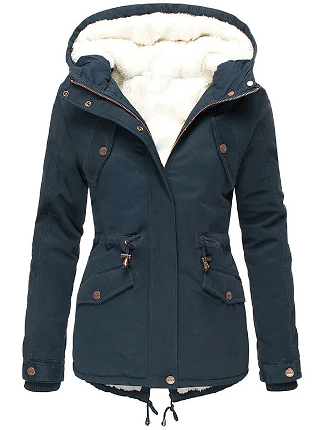 Women's Winter Coat Fleece Lined Parka Warm Hoodie Puffer Jacket Fall ...