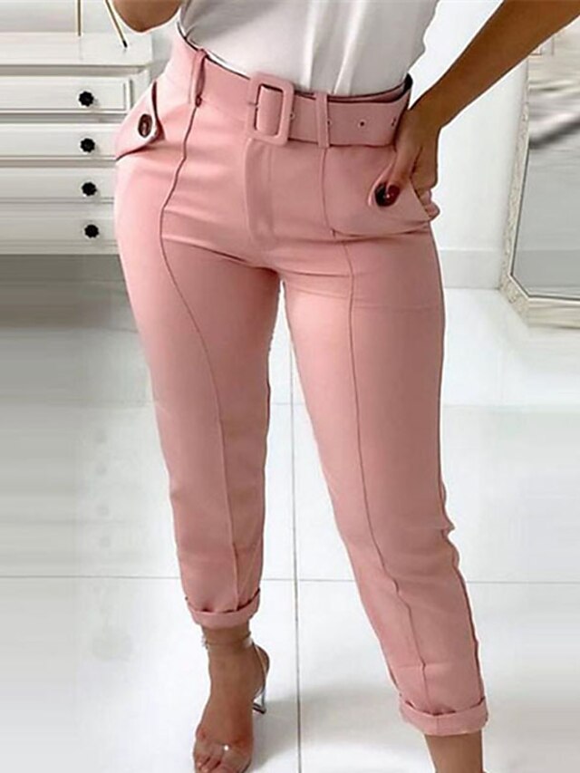 Womens Clothing Plus Size Collection | Womens Plus Size Pants Pocket Solid Color Casual Streetwear Home Casual High Full Length 