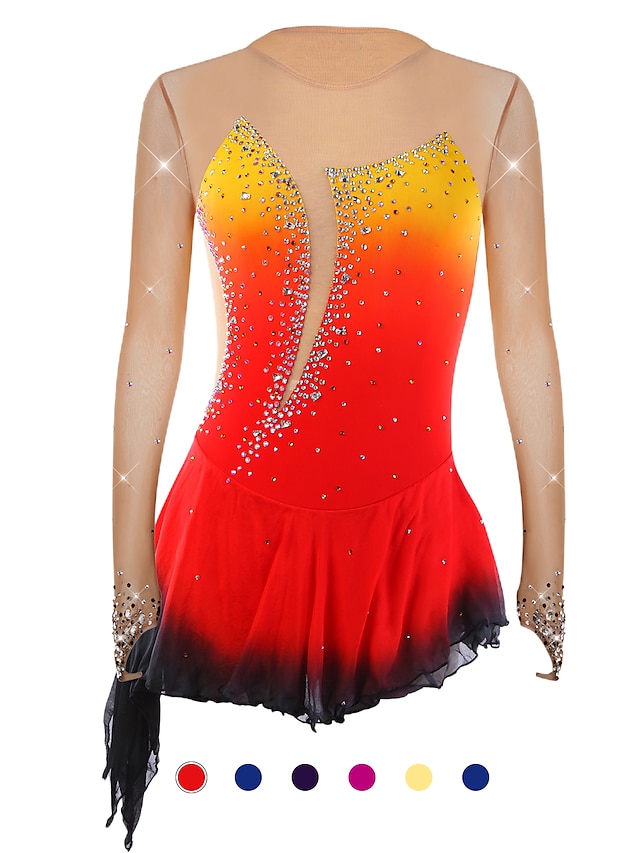 Red New  Ice Skating Dress Girl's Figure Skating Dress for competition 
