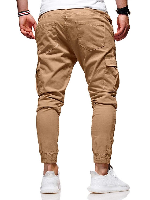 Mens Clothing Mens Bottoms | Mens Athletic Sports Active Chinos Pocket Multiple Pockets Full Length Pants Casual Daily Micro-ela