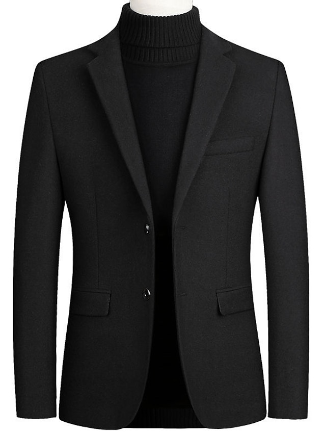 Mens Clothing Mens Outerwear | Mens Blazer Business Daily Work Fall Winter Regular Coat Regular Fit Thermal Warm Breathable Busi