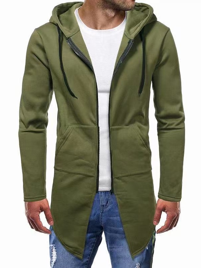 Mens Clothing Mens Hoodies & Sweatshirts | Mens Full Zip Hoodie Jacket Solid Color Zipper Hooded Casual Daily Holiday Sportswear