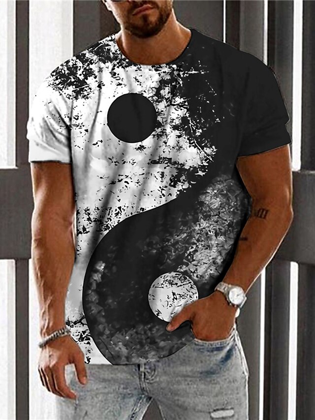 Herren T Shirt Designer Sommer Kurzarm Graphic Klatsch Print Rundhalsausschnitt Täglich Festtage 1550