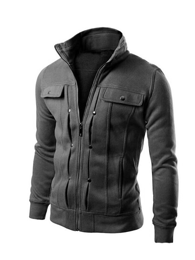 Mens Clothing Mens Outerwear | Mens Jacket Daily Going out Fall Winter Regular Coat Regular Fit Windproof Lightweight Casual Str