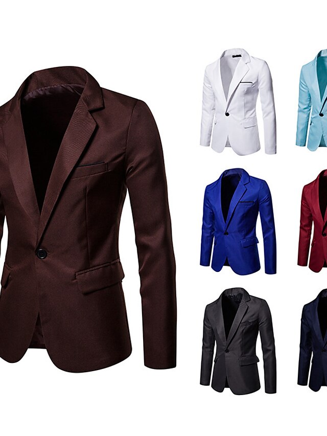 Mens Clothing Mens Outerwear | Mens Blazer Business Daily Work Fall Regular Coat Regular Fit Breathable Business Elegant Jacket 