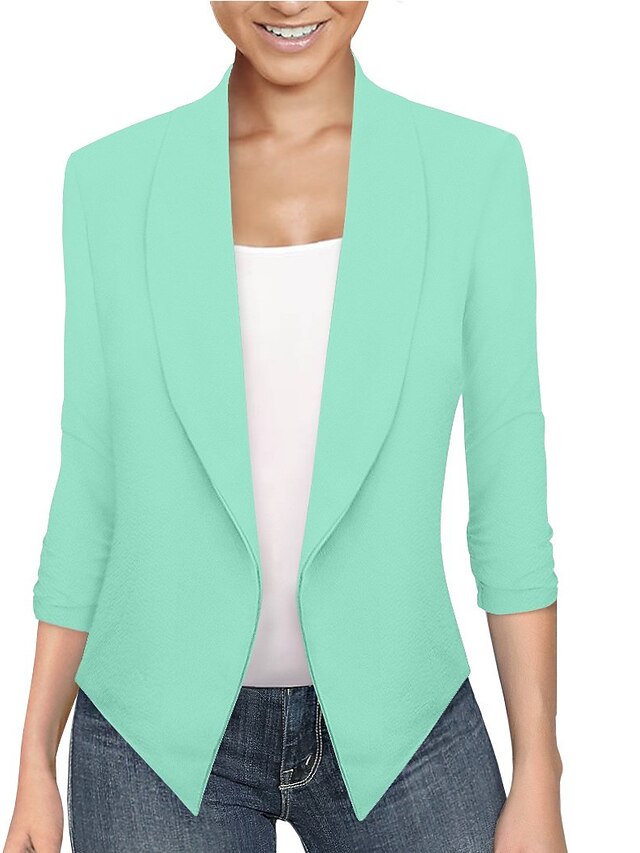Women's Blazer Solid Colored Classic Coats / Jackets Long Sleeve Coat ...