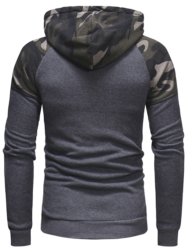 Mens Clothing Mens Hoodies & Sweatshirts | Mens Hoodie Zip Up Hoodie Sweatshirt Camo / Camouflage Daily Sports Going out Casual 