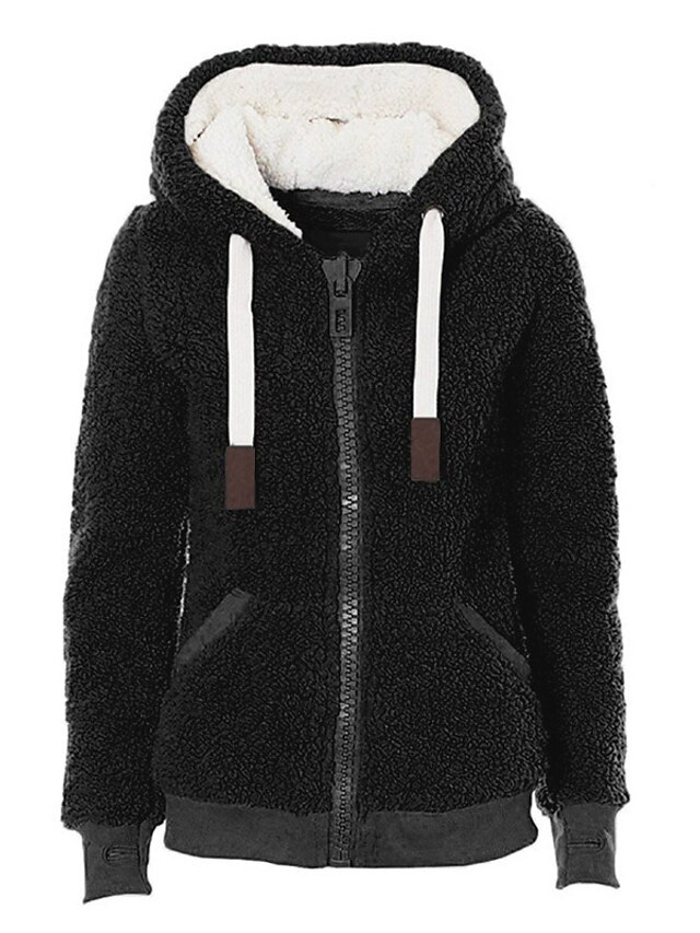 Womens Clothing Womens Outerwear | Womens Teddy Coat Sherpa jacket Fleece Jacket Street Daily Outdoor Fall Winter Regular Coat R