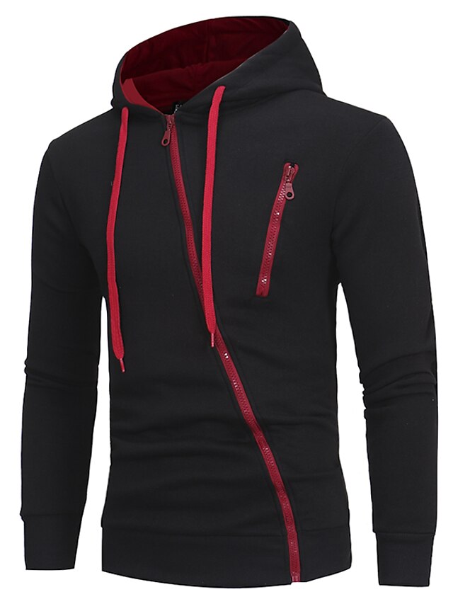 Mens Clothing Mens Hoodies & Sweatshirts | Mens Hoodie Zip Up Hoodie Sweatshirt Color Block Zipper Hooded Daily Sports Going out