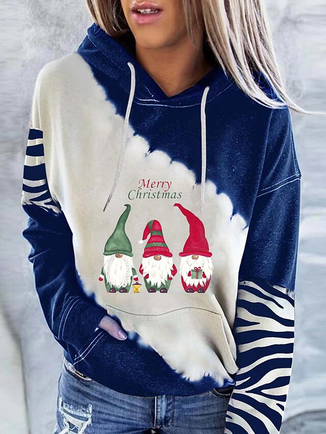 Women's Hoodie Sweatshirt Snowman Front Pocket Print Weekend 3D Print ...